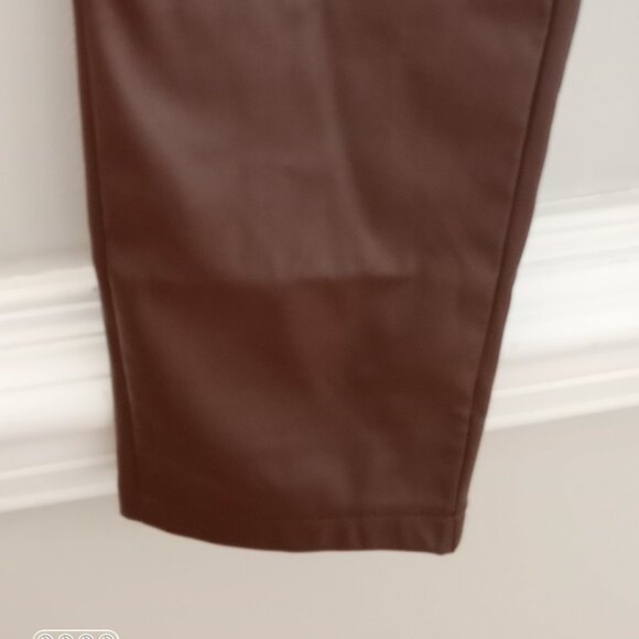 Faux Leather Pant Size M Brown NWOT - Picture 2 of 13